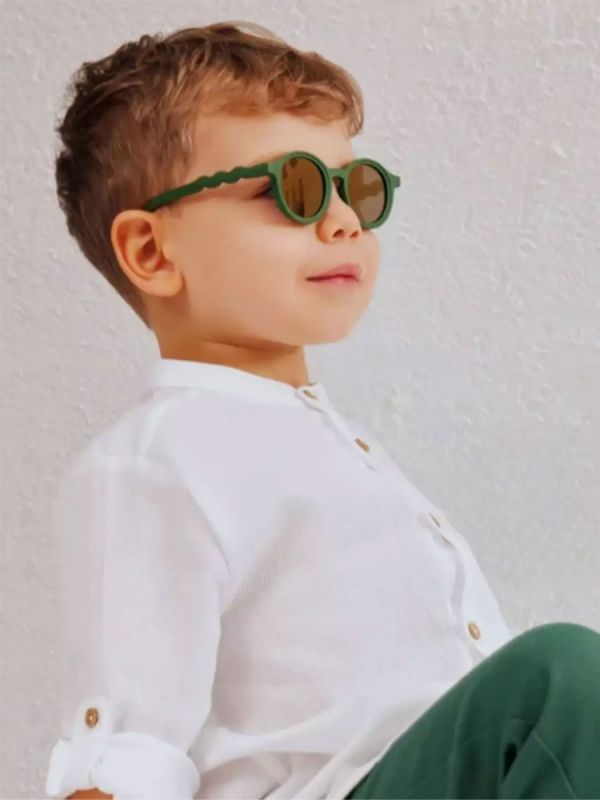 Olivio&Co Children's Sunglasses Kids 3-5 years, Round Olive Green