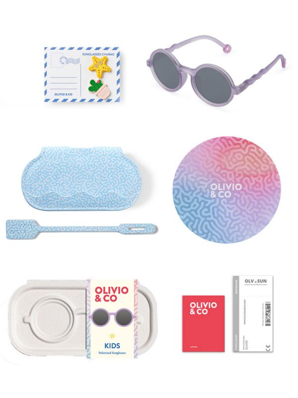 Olivio&Co Children's Sunglasses Kids 3-5 years, Round Purple Coral