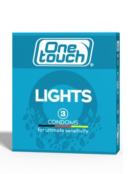 ONE TOUCH Lights Ultra thin high quality condoms lubricated with silicone oil.