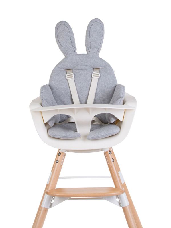 Adorable Childhome Highchair Seat Cushion with Bunny Ear. Perfect for a high chair and also suitable for sitters, prams and strollers. Seat belt holes in the seat cushion.  