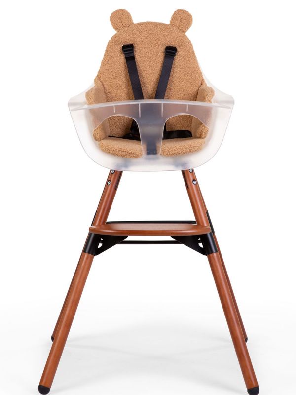 Adorable Childhome Highchair Seat Cushion with Bear Ear. Perfect for a high chair and also suitable for sitters, prams and strollers. Seat belt holes in the seat cushion.  