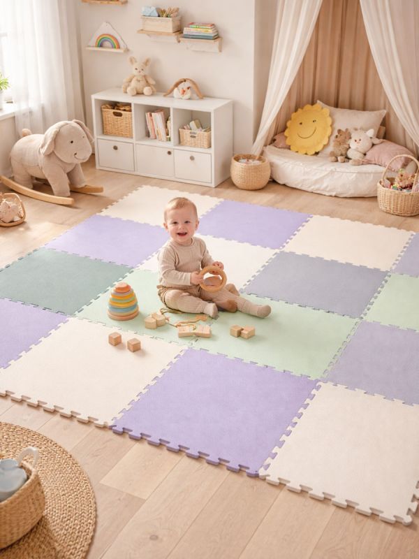 Children's play mat 50x50cm, mint