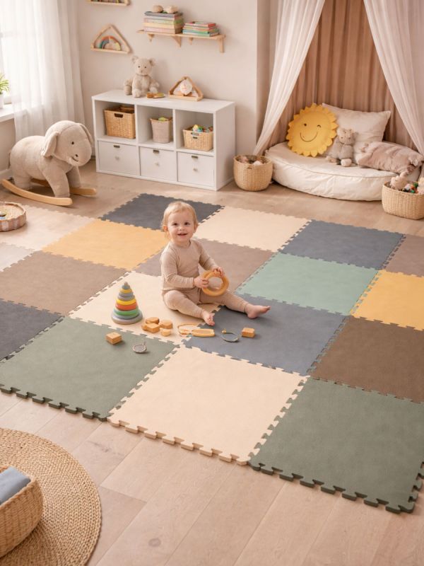 Children's play mat 50x50cm, mint