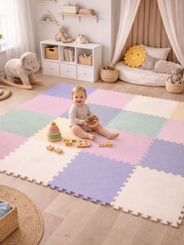 Children's play mat 50x50cm, green