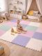 Children's play mat 50x50cm, milk coffee