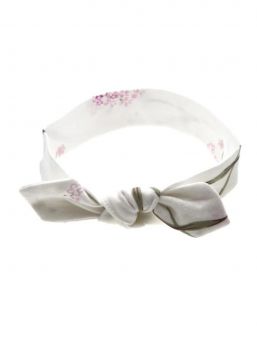 Cotton Embe Pink Clustered Flowers bow headband for newborns through five months old.