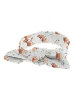 Cotton Embe Blush Blossom bow headband for newborns through five months old.