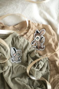 Beautiful Mrs Mighetto patches for kids clothes.