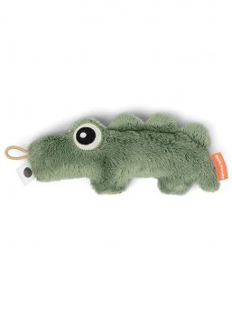 Done By Deer animal rattle is in the shape of a animal and makes a soft rattle sound when your child is moving the rattle.
