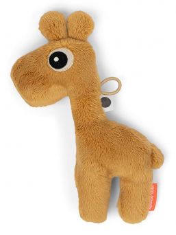 Done By Deer animal rattle is in the shape of a animal and makes a soft rattle sound when your child is moving the rattle.