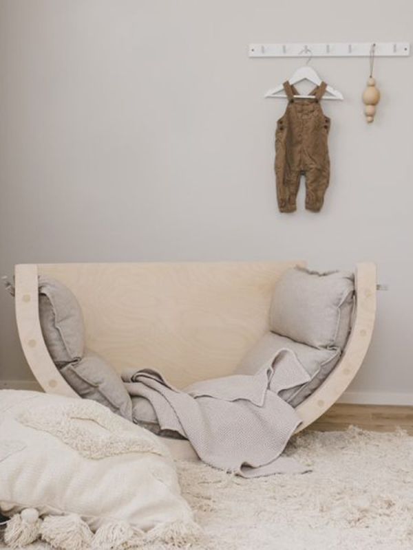 SANDHØP cushion has been designed to be used with the GALDHØP climbing arch when the arch is turned upside down and used as a rocker.