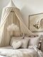 Linen muslin bed canopy 50, natural