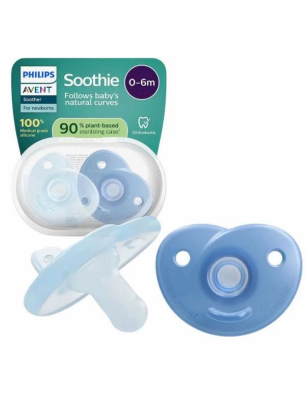 Philips Avent - Curved Soothie pacifier 0–6 mth, Blue