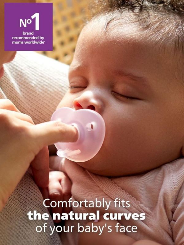 Philips Avent - Curved Soothie pacifier 0–6 mth, Pink