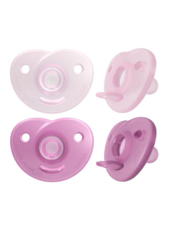 Philips Avent - Curved Soothie pacifier 0–6 mth, Pink
