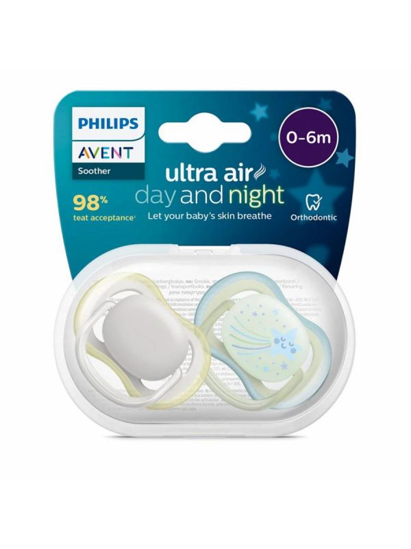 Philips Avent - Ultra Air pacifier 0-6mth, Day and Night