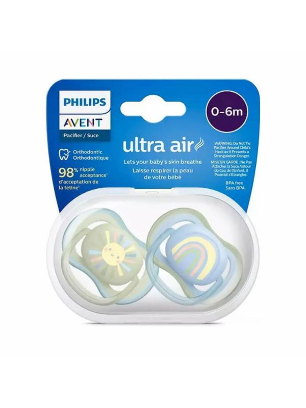 Philips Avent - Ultra Air pacifier 0-6mth, blue/sage