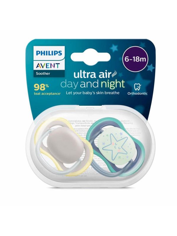 Philips Avent - Ultra Air pacifier 6-18mth, Day and Night