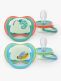 Glow-in-the-dark Ultra Air Night pacifier 6-18 months 2pcs, green/blue