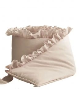 Cot bumper protector with ruffle 360cm, beige