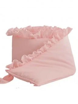 Cot bumper protector with ruffle 360cm, dusty pink