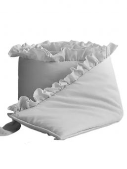 Cot bumper protector with ruffle 360cm, gray
