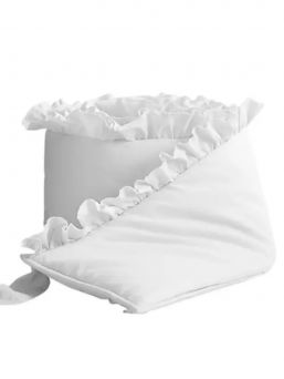 Crib edge protector with ruffle – white, soft and protective | FairyOfPregnancy