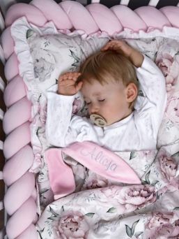 Cot edge protection 360cm, powder pink