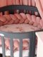 Cot edge protection 360cm, antique pink