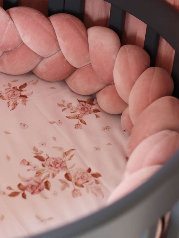 Cot edge protection 360cm, antique pink