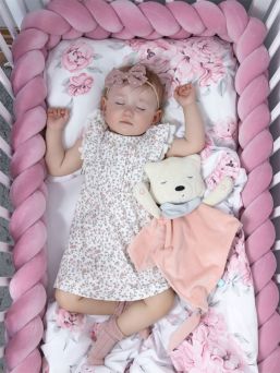 Cot edge protection 360cm, dirty pink