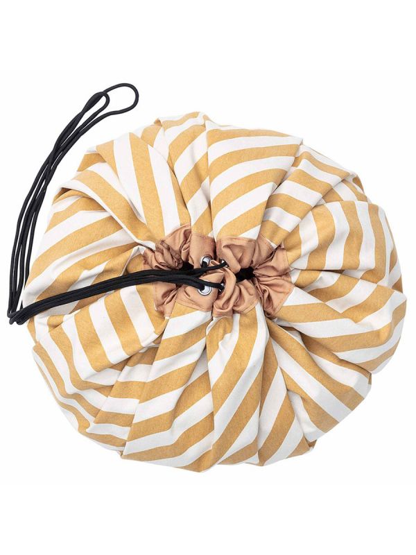 Play & Go play mat/ toy bag, Stripes Mustard