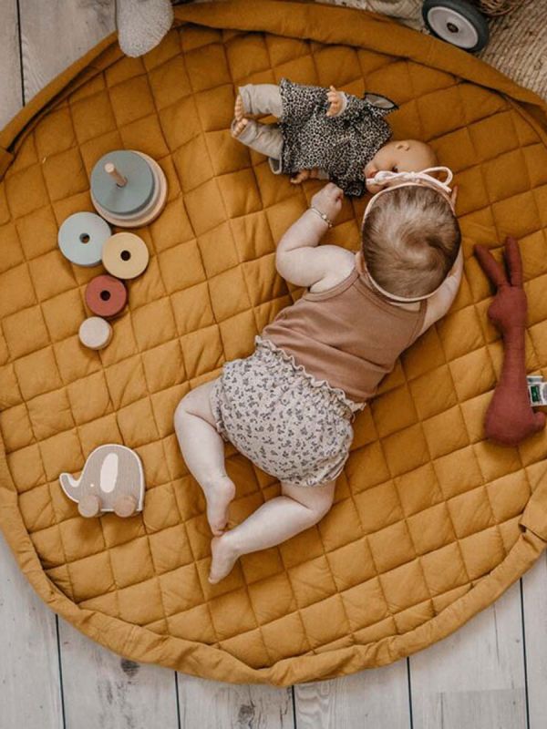 Play&Go play mat/ toy bag Organic Soft, Mustard Chai