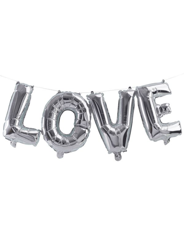 Ginger Ray foil balloon Love, silver