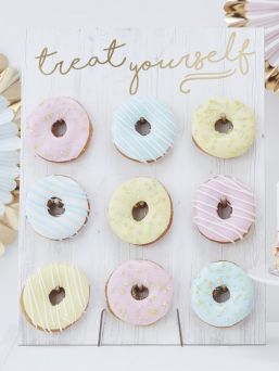 Ginger Ray Treat Yourself Donut Wall. Guests will adore this cute finishing touch to your celebrations as they help themselves to delicious donuts.