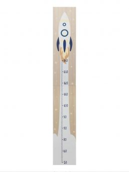 Wooden kids growth chart - moon rocket