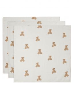 Cotton muslin set 3-pack - Teddy Bear