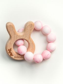 Bunny Ear Teether (marble rosa)