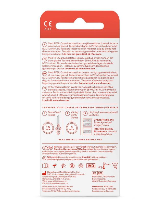 RFSU Easy & Fast Pregnancy Test Stick 2 pc