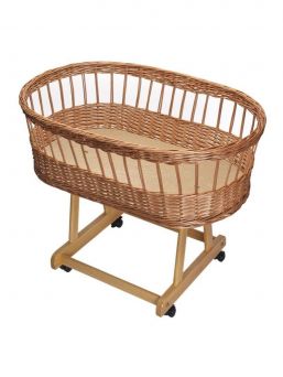 Rattan Moses Crib on Wheels – Breathable & Organic