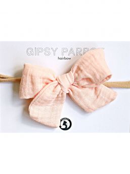 Bow headband Muslin collection, light apricot