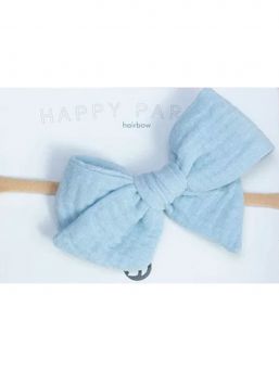 Bow headband Muslin collection, light blue