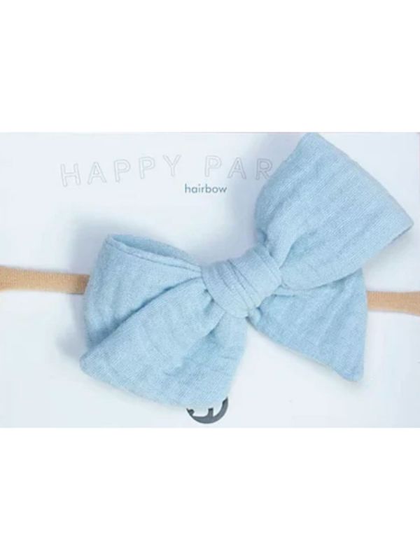 Bow headband Muslin collection, light blue