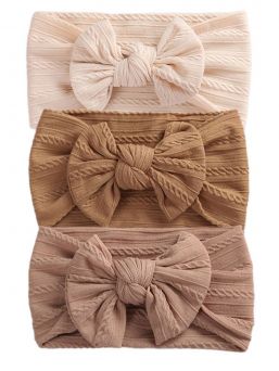 Wide bow headband for baby 3-pack