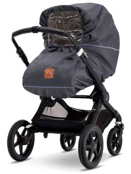 Baby Wallaby - Baby carriage raincover, dark gray