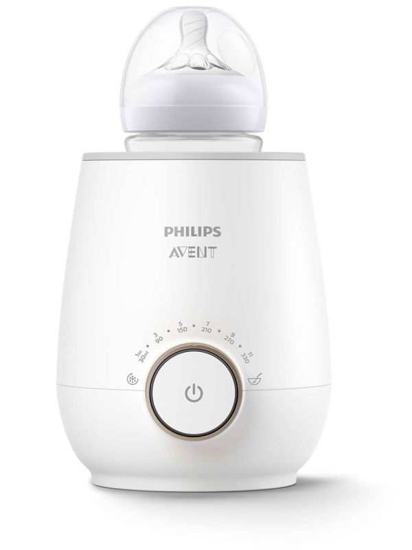 AVENT fastest electric bottle warmer. For days when you're rushed off your feet, this Philips Avent baby bottle warmer warms your milk quickly and evenly in just 3 minutes.