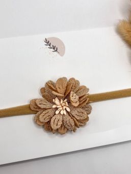 Studio Frommie Beige Flower Headband