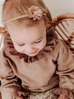 Studio Frommie Beige Flower Headband