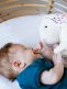 A soft sweetness, Whisbear a noise rabbit, The Humming Bunny helps a child fall asleep with the help of a pink noise. The humming Bunny has a CRYsensor that allows the device to detect the baby's crying, vocalization and movement and restart the noise sound.