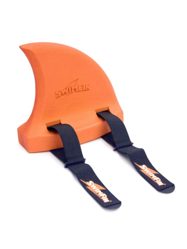 The Swimfin Shark Fin for Children learning to swim, a safety swimming aid and flotation device.